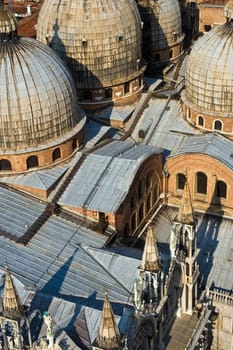 overlooking the marcus church in venice from campanile de San Marco