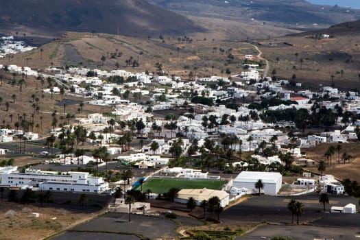 view to rural village in Lanzarote