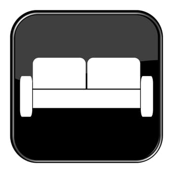 Glossy Button black - Couch