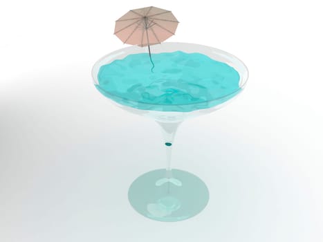 Glass of martini. 3d rendering image