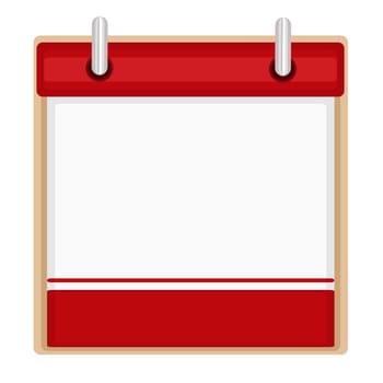 Blank calendar with room for your text. Isolated over white backgound.