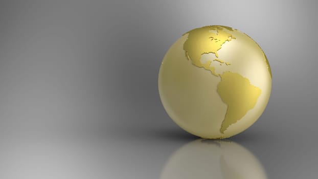 Golden Globe on grey background - America