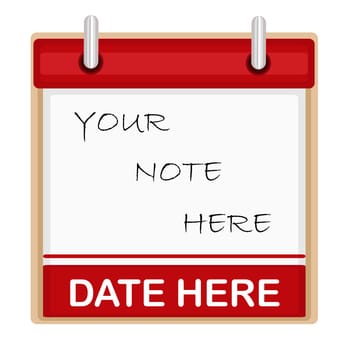 Blank calendar with room for your text. Isolated over white backgound. Vector file saved as EPS AI8, no effects, easy print and edit.