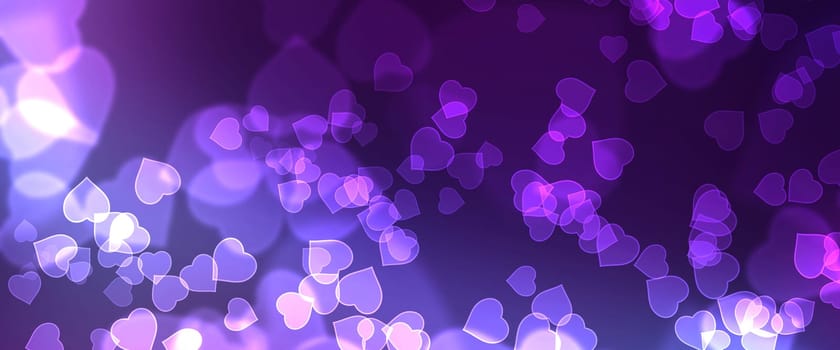Heart Bokeh Banner Horizontal 2