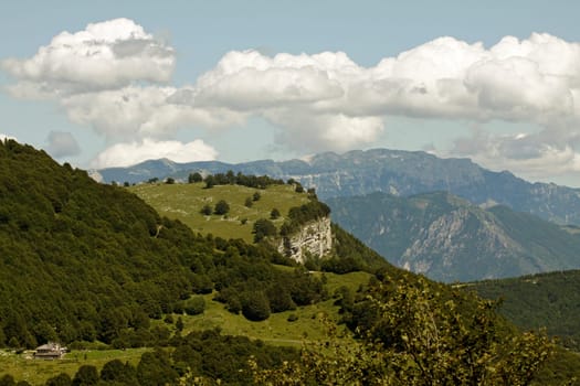 Monte Baldo,mountain range on eastern Lake Garda,Trentino,Italy - Monte Baldo,mountain range at eastern Lake Garda,Trentino,Italy