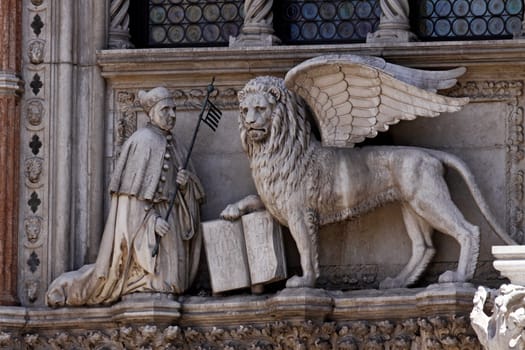 Venice,St. Mark's Basilica,Veneto,Italy - Kneeling Doge Francesco Fascari,San Marco,with the lion (symbol of Venice and Veneto) Italy - Venice,St Marks Basilico,Veneto,Italy,kneeling doge Francesco Fascari,San Marco,with the lion symbol Ve