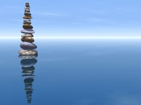 many stones in the water