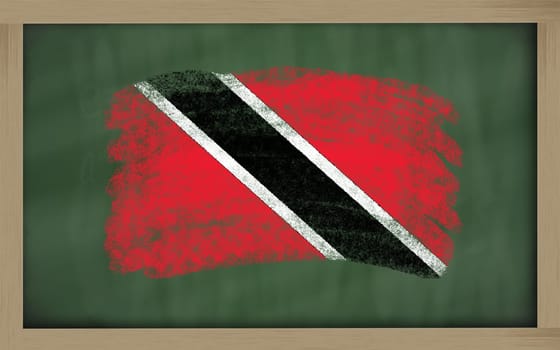 Chalky national flag of trinidad tobago painted with color chalk on blackboard illustration