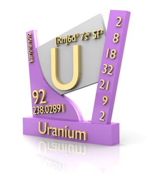 Uranium form Periodic Table of Elements - 3d made