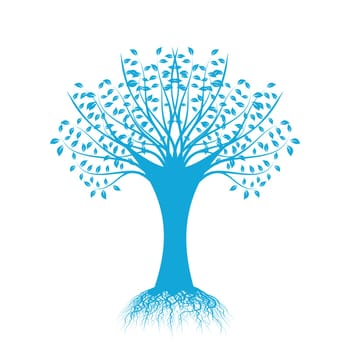 Beautiful art tree silhouette isolated on white background