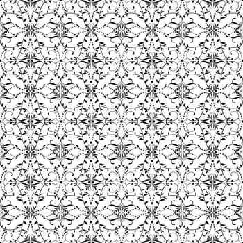 Background of seamless floral and dots pattern