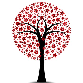 Beautiful blossom tree isolated on white