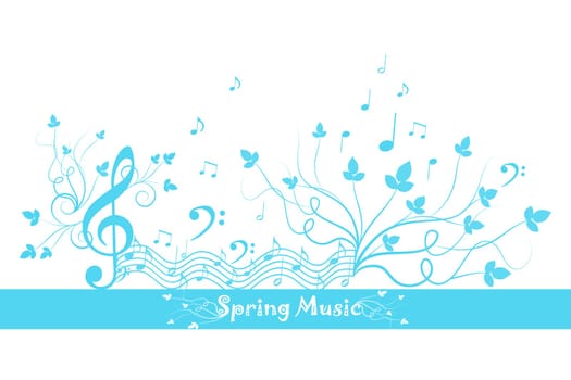 Beautiful background of spring floral and music