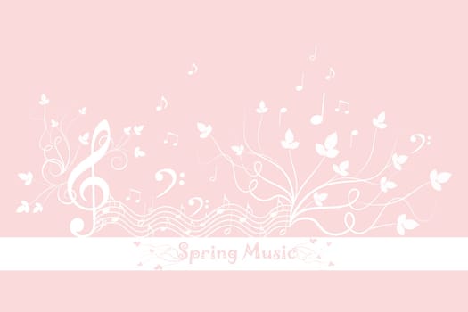 Beautiful background of spring floral and music