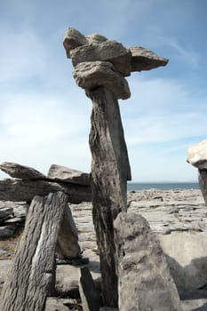 boulders in rocky landscape of the burren in county clare ireland