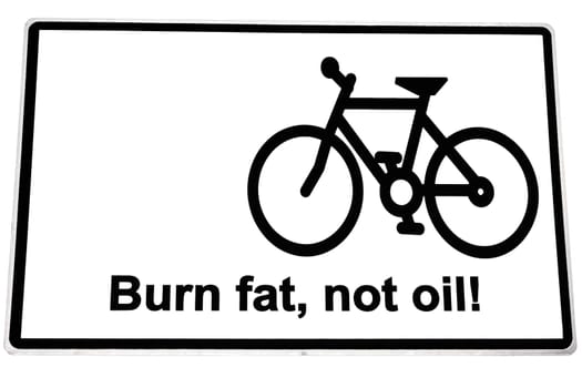 burn fat not oil irish road sign with clipping path on white