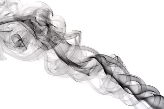black abstract smoke on the white background