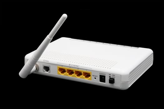 back to the router connections on black background