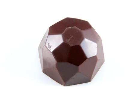 chocolate bonbon shaped horizontal white polyhedral