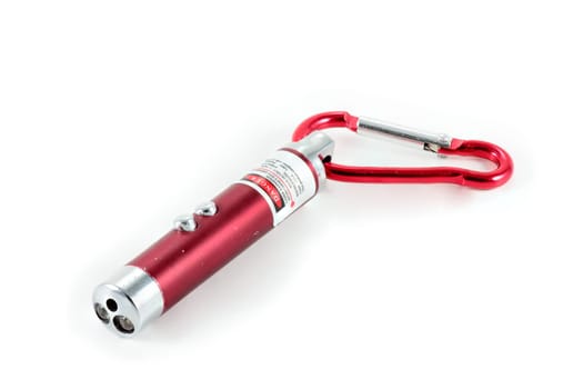 red laser pointer horizontally on white background