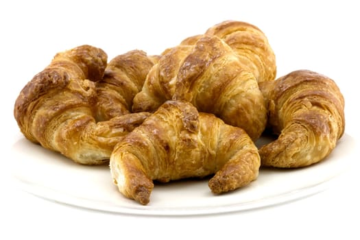 six mini croissant, Fresh Image isolated on white