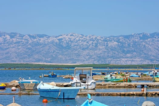 Fishing boats in a little marina