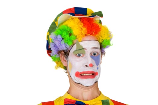 Colorful clown isolated on white background