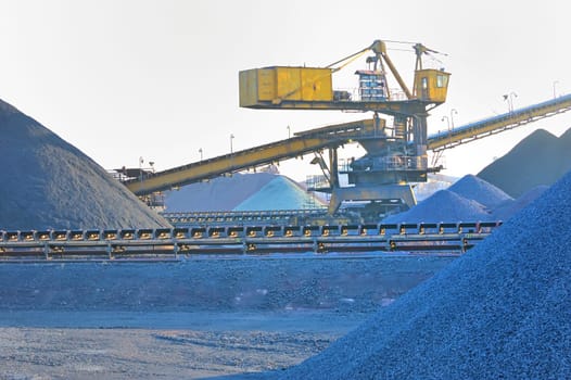 bucket wheel excavator for digging the brown coal