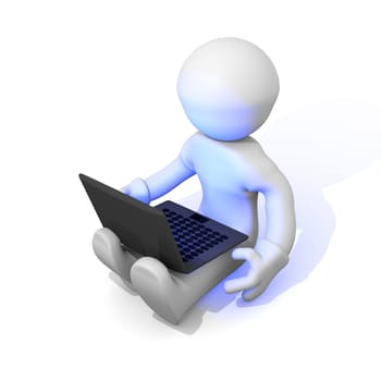 3d man with a notebook