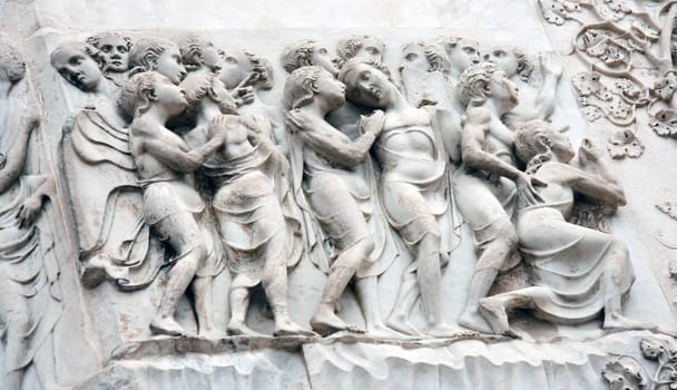 Detail from the ornate of the facade - Orvieto Cathedral, Umbria, Italy