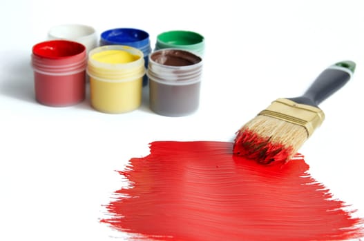 Decoration brush and red spot