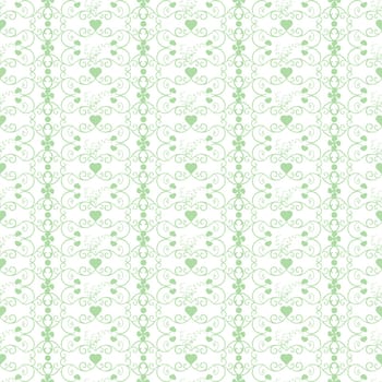 Background of seamless floral anf hearts pattern
