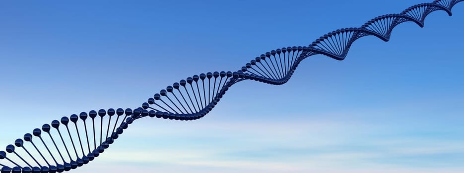 DNA chain in blue background