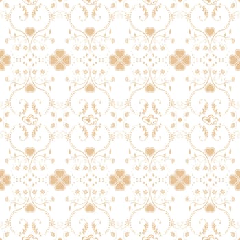 Seamless pattern of hearts and floral