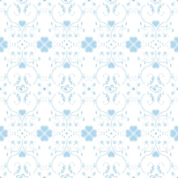 Seamless pattern of hearts and floral
