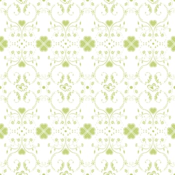 Seamless pattern of hearts and floral