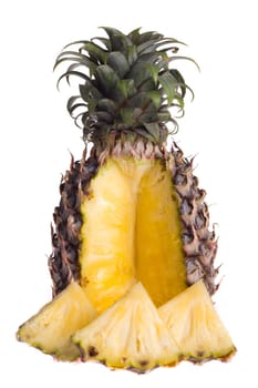 ripe pineapple isolated on white
