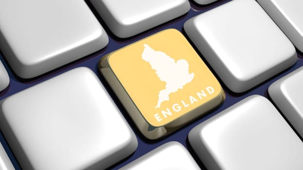 Keyboard (detail) with Englad map key - 3d made
