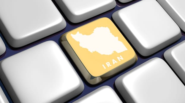 Keyboard (detail) with Iran map key - 3d made