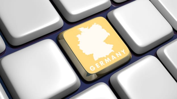 Keyboard (detail) with Germany key - 3d made