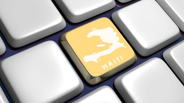 Keyboard (detail) with Haiti key - 3d made