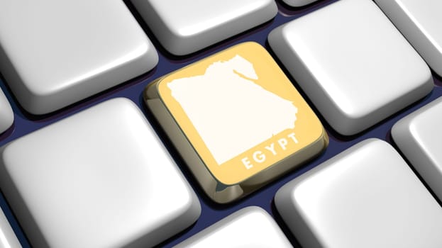 Keyboard (detail) with Egypt key - 3d made