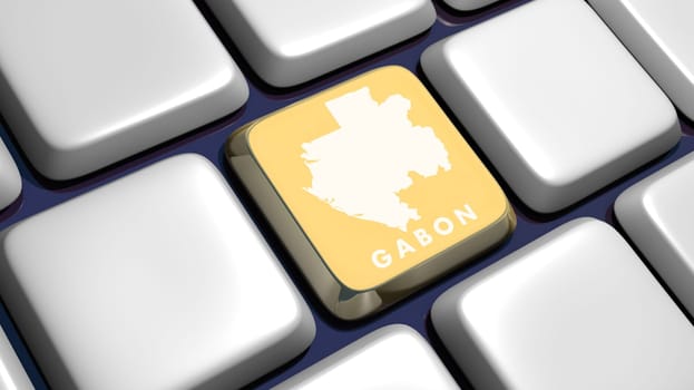 Keyboard (detail) with Gabon key - 3d made
