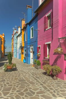 Color houses in Venice island Burano (Italy)