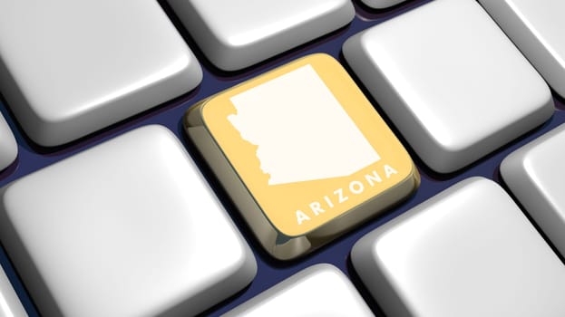 Keyboard (detail) with Arizona map key - 3d made