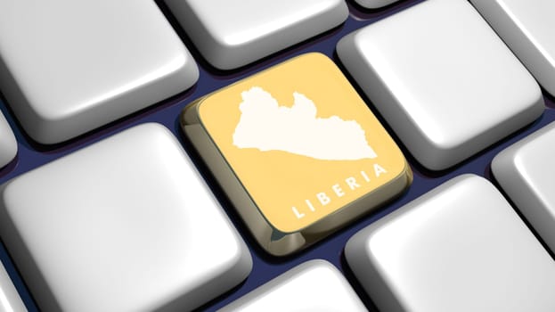 Keyboard (detail) with Liberia map key - 3d made
