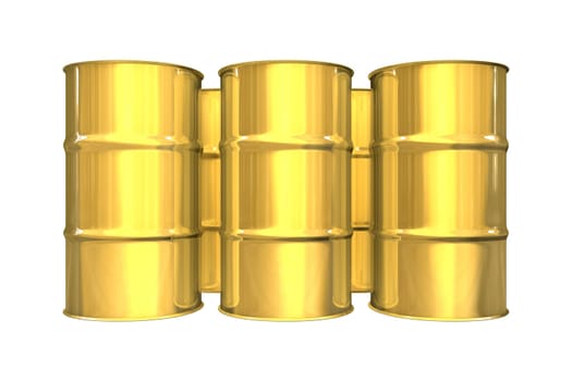 Gold oil barrels - 3d