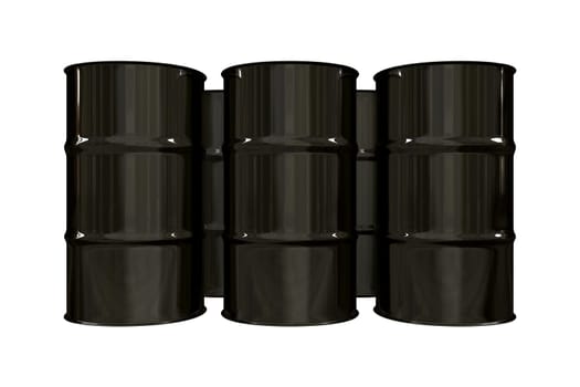 Black oil barrels - 3d