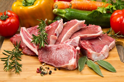 cutlet of lamb with vegetables