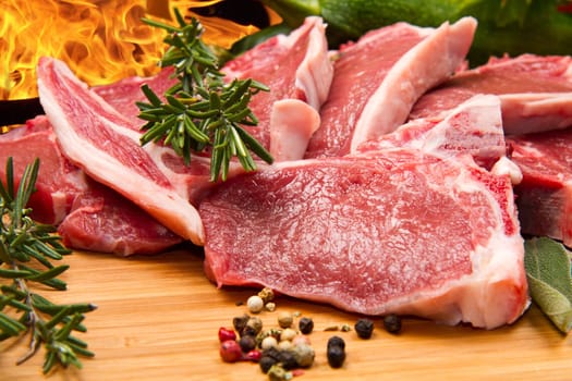 cutlet of lamb with vegetables